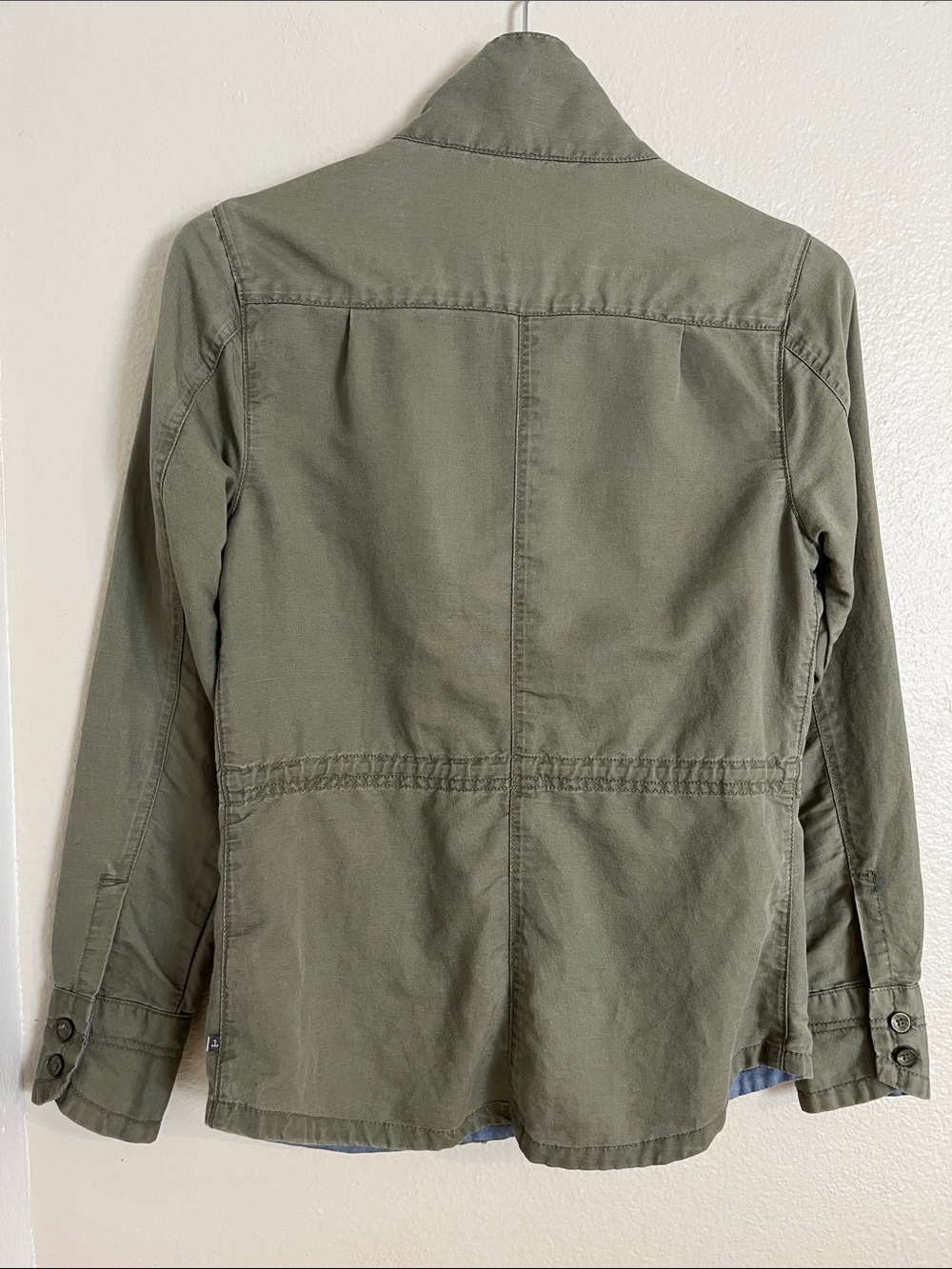 Swept Away Field Jacket Toad & Co Green Utility Button-Up Linen Blend View 4